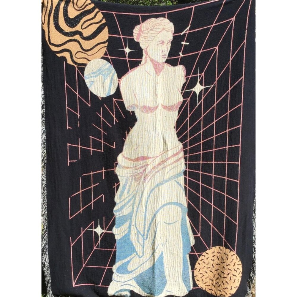 Venus de Milo Bust Woven Blanket Tapestry Greek Art History Nude Feminine Planet